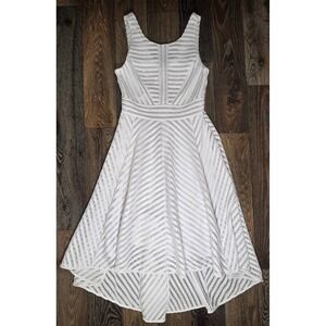 Lilly Pulitzer White Eyelet Lace High Low Fit Flare Dress Womens Small